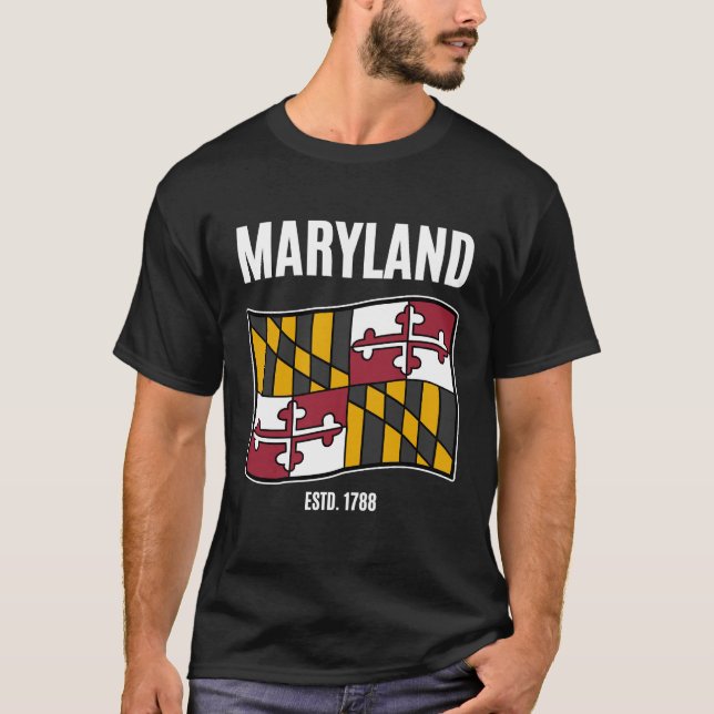 T-shirt Drapeau du Maryland 1788 (Devant)