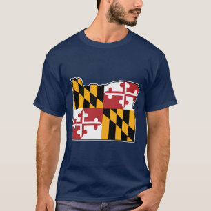 T-shirt Drapeau du Maryland Carte de l'Oregon