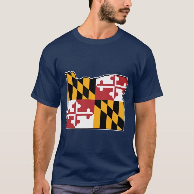 T-shirt Drapeau du Maryland Carte de l'Oregon (Devant)