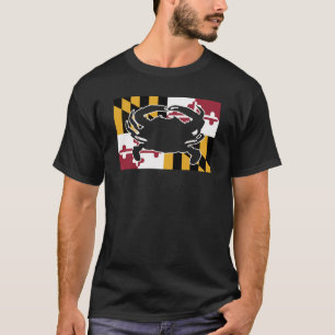 T-shirt Drapeau du Maryland/Chemise de crabe
