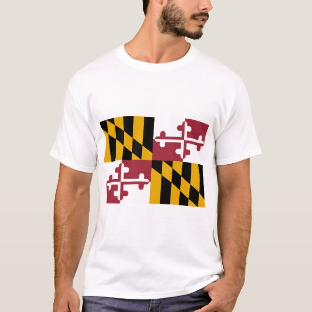 T-shirt Drapeau du Maryland (États-Unis) (Devant)