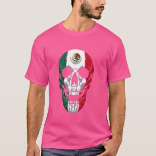 T-shirt Drapeau du Mexique - Crâne Mexicain - Fabriqué au