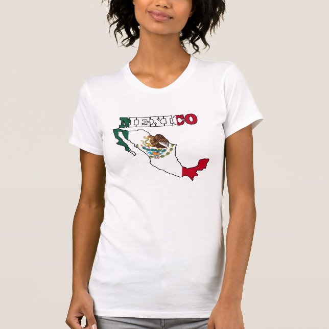 T-shirt Drapeau du Mexique dans la carte (Devant)