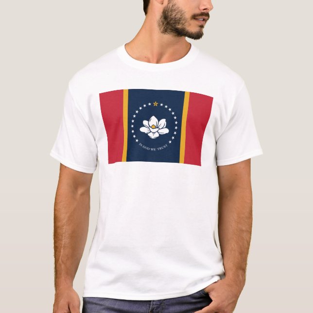 T-shirt Drapeau du Mississippi - Nouveau Drapeau de Magnol (Devant)