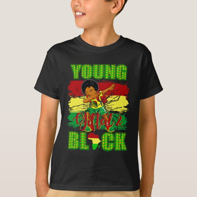 T-shirt Drapeau du mois de l'histoire des Noirs Dabbing (Devant)