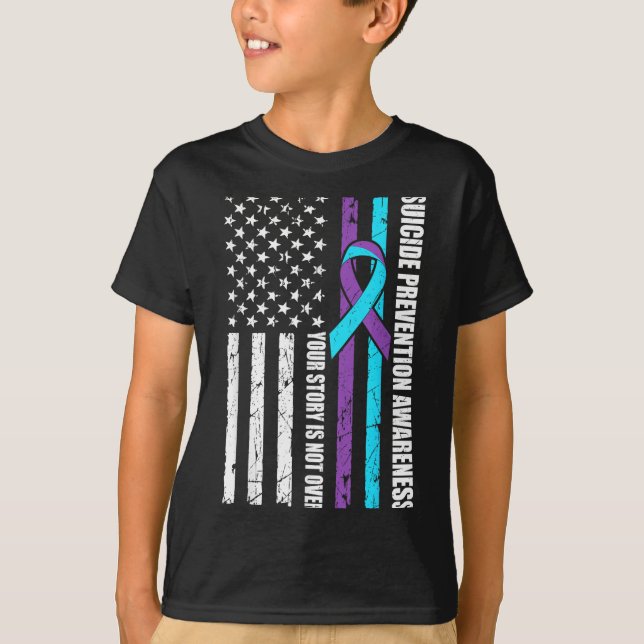 T-shirt Drapeau du Mois de sensibilisation à la prévention (Devant)