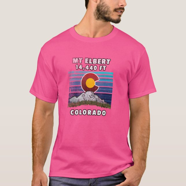 T-shirt Drapeau du mont Elbert Colorado (Devant)