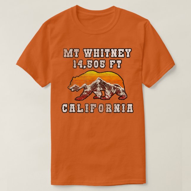 T-shirt Drapeau du mont Whitney Ours inspiré Mt Whitney (Design devant)