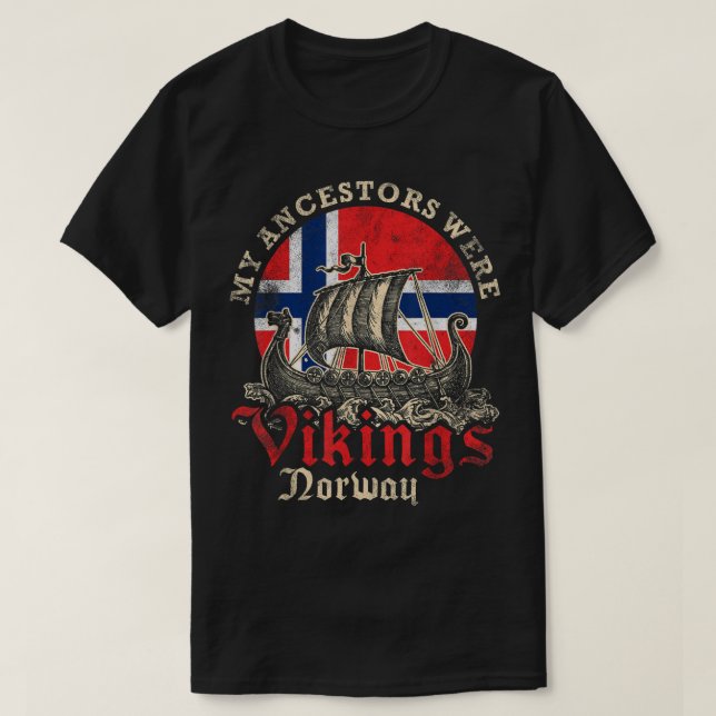 T-shirt Drapeau du navire viking norvégien (Design devant)