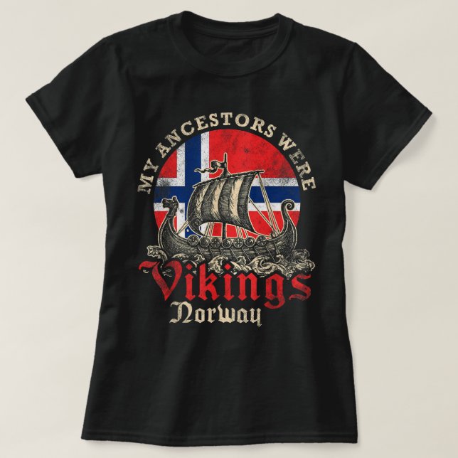 T-shirt Drapeau du navire viking norvégien (Design devant)