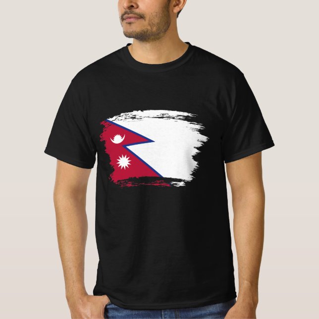 T-shirt Drapeau du Népal (Devant)