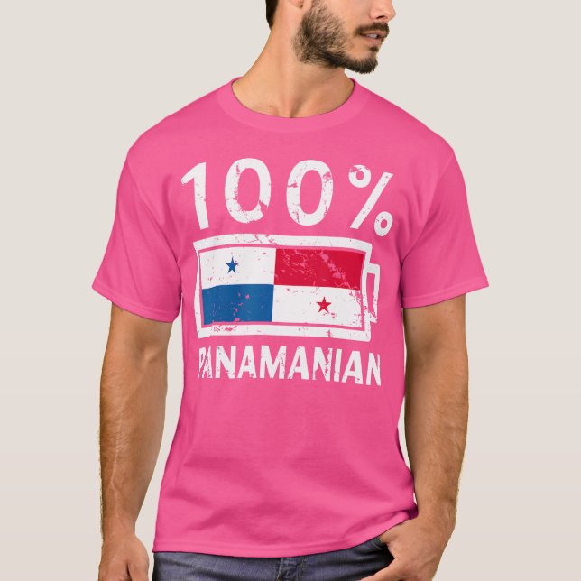 T-shirt Drapeau du Panama	  100 Tee Power Batterie Panamée (Devant)