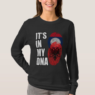 T-shirt Drapeau du patrimoine ADN mixte lao et albanais
