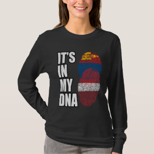 T-shirt Drapeau du patrimoine ADN mixte letton et mongol