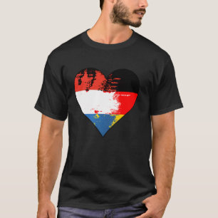 T-shirt Drapeau du patrimoine cardiaque allemand et néerla