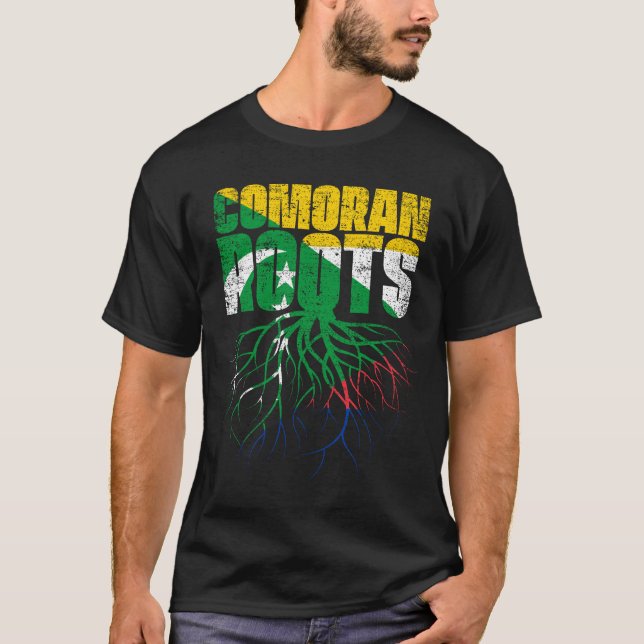 T-shirt Drapeau du patrimoine comorien des racines des Com (Devant)