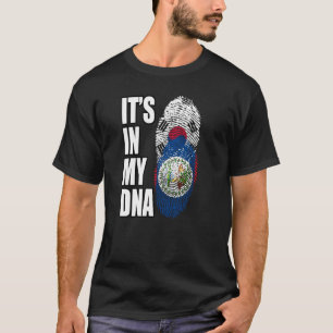 T-shirt Drapeau Du Patrimoine De L'ADN Mélangé Belizéen Et