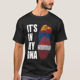T-shirt Drapeau Du Patrimoine De L'ADN Mélangé En Lettonie