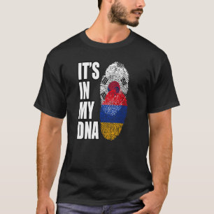 T-shirt Drapeau du patrimoine de l'ADN mixte arménien et s