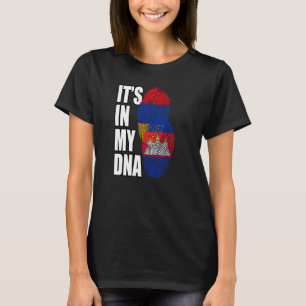 T-shirt Drapeau du patrimoine de l'ADN mixte cambodgien et