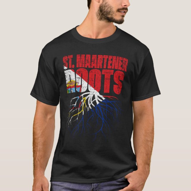 T-shirt Drapeau du patrimoine de Saint-Martin (Devant)