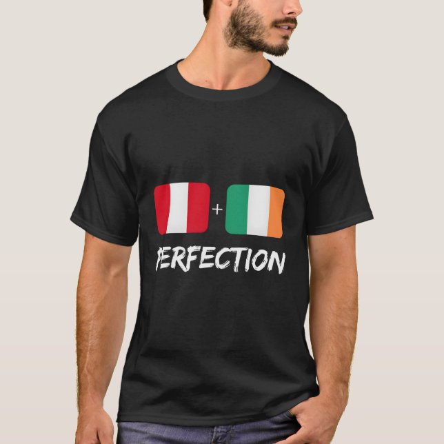 T-shirt Drapeau du patrimoine péruvien Plus irlandais (Devant)