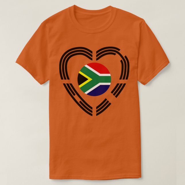 T-shirt Drapeau du Patriote Multinational Sud-Africain Cor (Design devant)