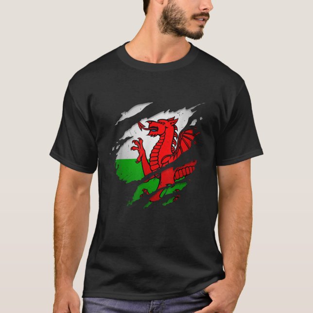 T-shirt Drapeau du Pays de Galles arraché (Devant)
