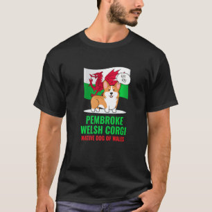 T-shirt Drapeau du Pays de Galles Chien Corgi Gallois de P