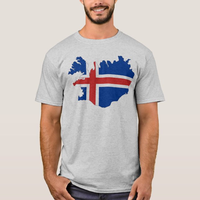 T-shirt Drapeau du pays d'Islande (Devant)