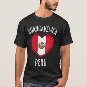 T-shirt Drapeau du Pérou Cœur Ville de Huancavelica