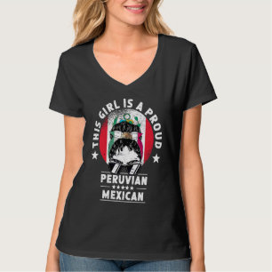 T-shirt Drapeau du Pérou Fierté de citoyenne femme fille n