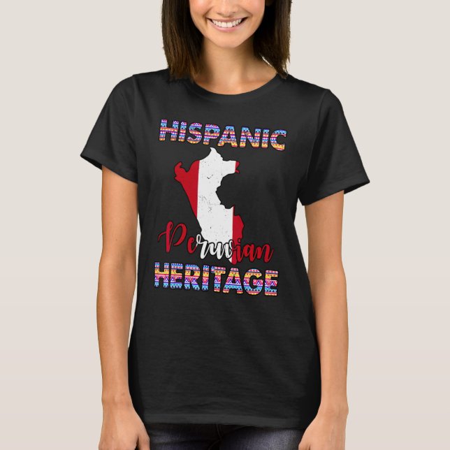 T-shirt Drapeau du Pérou Mois du patrimoine hispanique Pér (Devant)