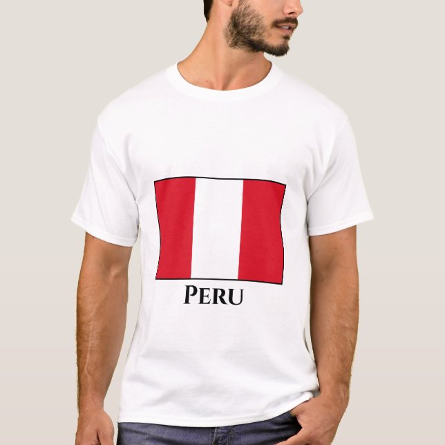 T-shirt Drapeau du Pérou (Péruvien) (Devant)