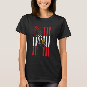 T-shirt Drapeau du Pérou Poing levé USA Amérique Fierté pé