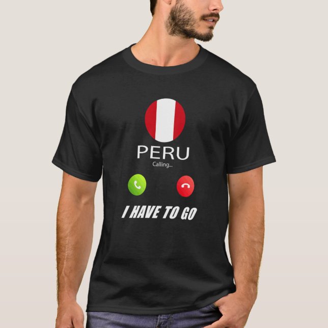 T-shirt Drapeau du Pérou Souvenir Pérou Appelle Appelle (Devant)