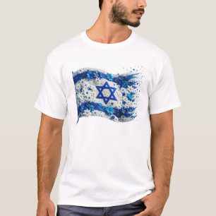 T-shirt Drapeau du peuple d'Israël fleurissant dans les fl