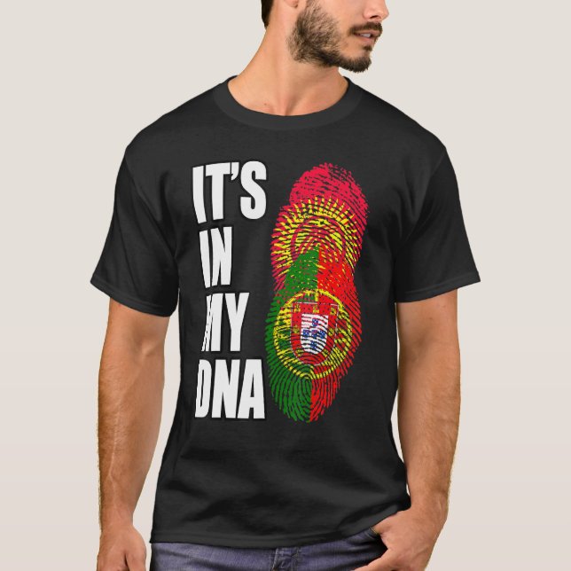 T-shirt Drapeau Du Portugais Et Du Kirghizistan Mélangeant (Devant)