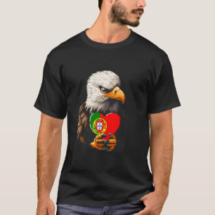 T-shirt Drapeau du Portugal Aigle Cœur Fierté Portugaise P