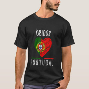 T-shirt Drapeau du Portugal Cœur Ville d'Obidos