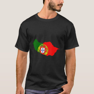 T-shirt Drapeau du Portugal dans le contour de Madère Madè