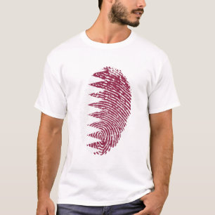 T-shirt Drapeau du Qatar empreintes digitales Identité du