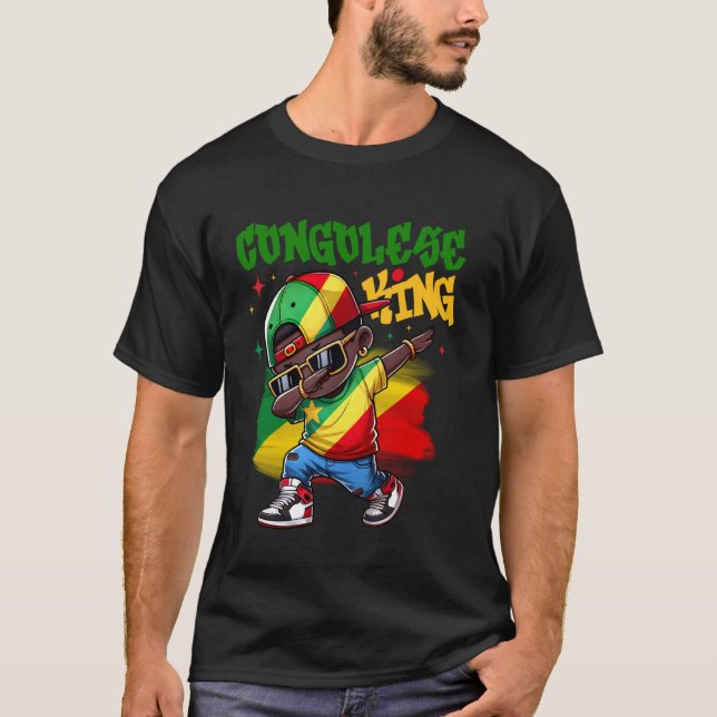 T-shirt Drapeau du Roi Dabbing République du Congo (Devant)