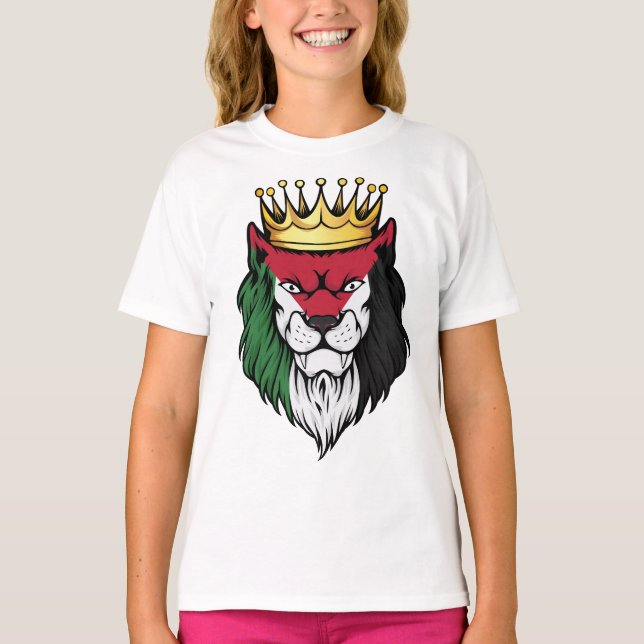 T-shirt Drapeau du roi Lion de Palestine (Devant)