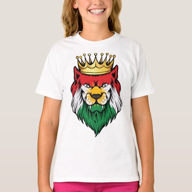 T-shirt Drapeau du roi Lion du Kurdistan (Devant)