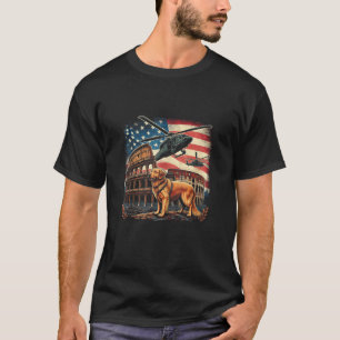 T-shirt Drapeau du Rome Colosseum Italie Golden Retriever 