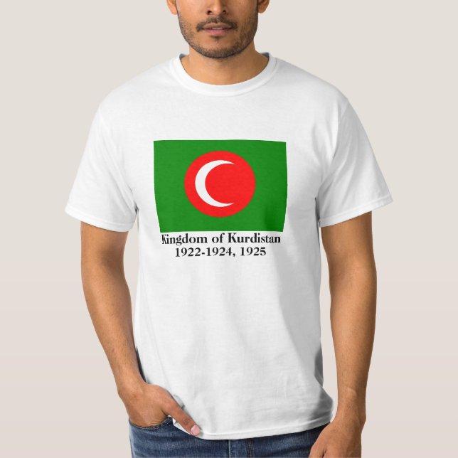 T-shirt Drapeau du Royaume du Kurdistan (1922-1924, 1925) (Devant)