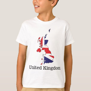 T-shirt Drapeau du Royaume-Uni dans un design de carte - S