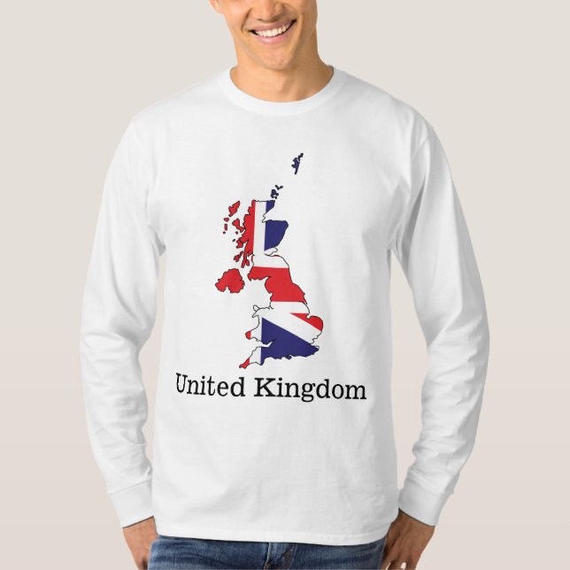 T-shirt Drapeau du Royaume-Uni dans un design de carte - S (Devant)