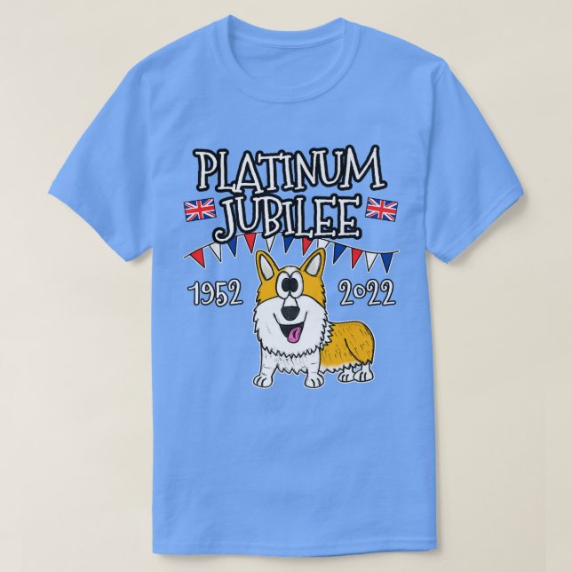 T-shirt Drapeau du Royaume-Uni de Corgi Jubilee Platine (Design devant)
